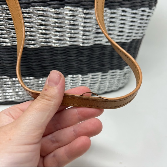 Tory Burch Stripe Straw Basket Tote - Picture 8 of 14
